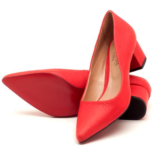 scarpin salto medio vermelho