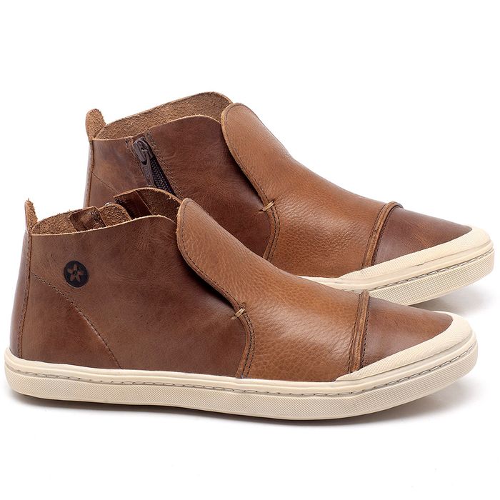 tenis cano alto feminino caramelo