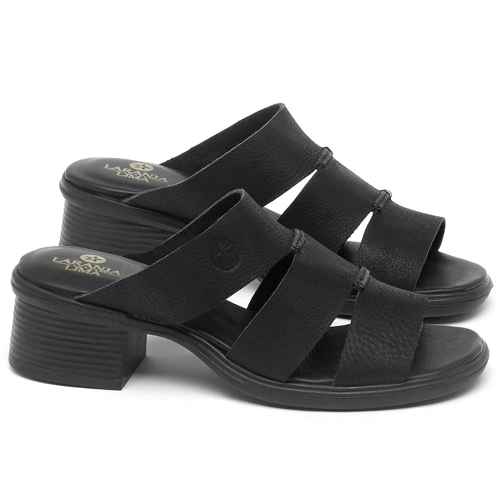 Sandalia Salto De 5cm Em Couro Preto Codigo 139039 Laranjalimashoes Mobile